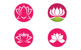 Flower lotus yoga symbol vector design company name v41