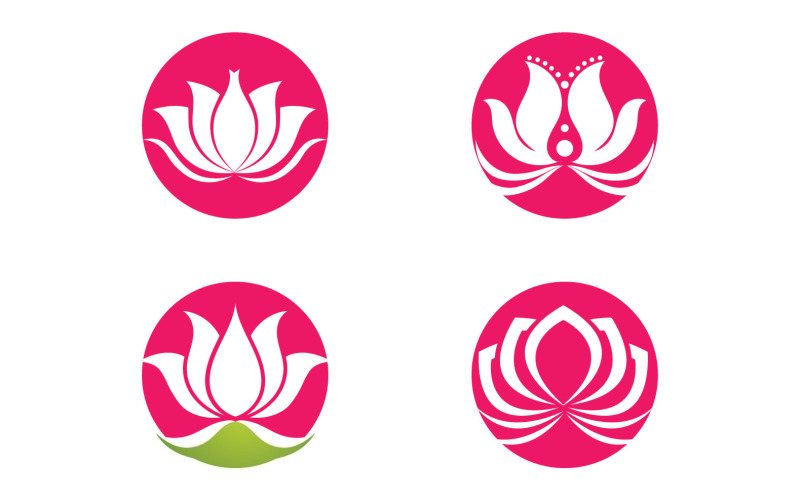 Flower lotus yoga symbol vector design company name v43 Logo Template
