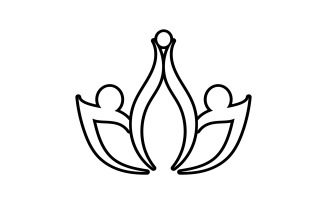 Flower lotus yoga symbol vector design company name v56