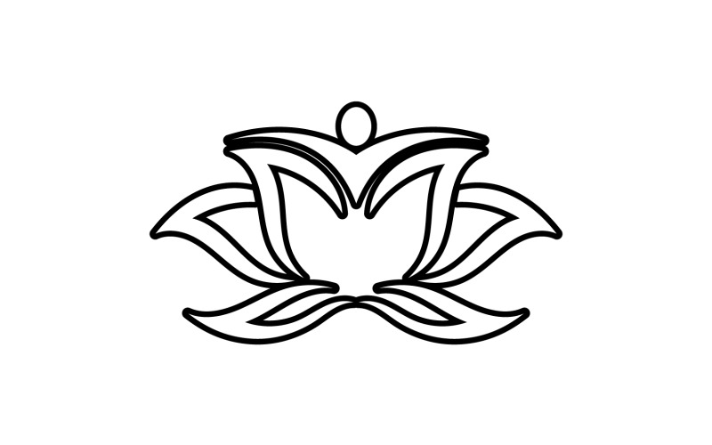 Flower lotus yoga symbol vector design company name v57 Logo Template