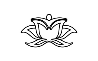 Flower lotus yoga symbol vector design company name v57