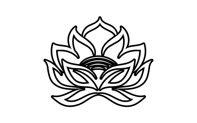 Flower lotus yoga symbol vector design company name v60 Logo Template
