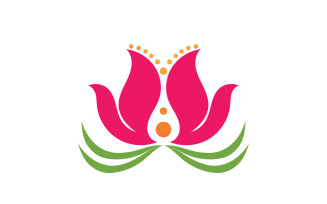 Flower lotus yoga symbol vector design company name v6
