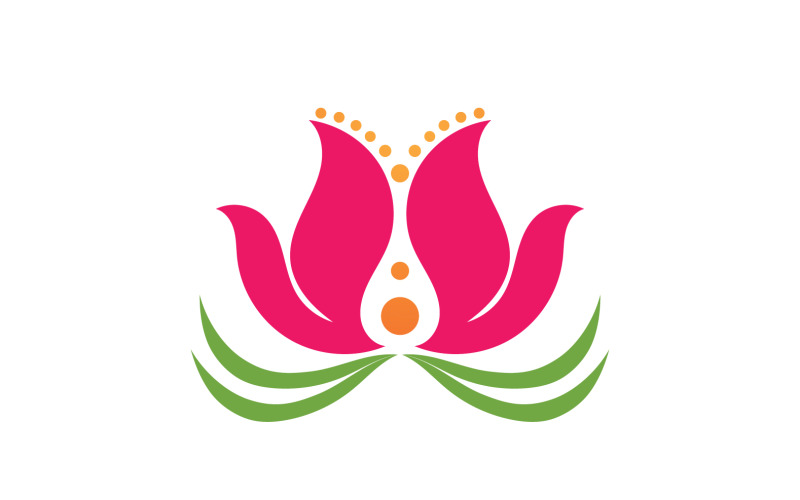 Flower lotus yoga symbol vector design company name v6 Logo Template