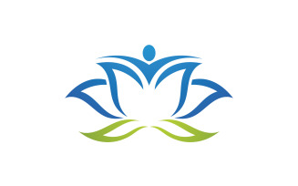 Flower lotus yoga symbol vector design company name v9