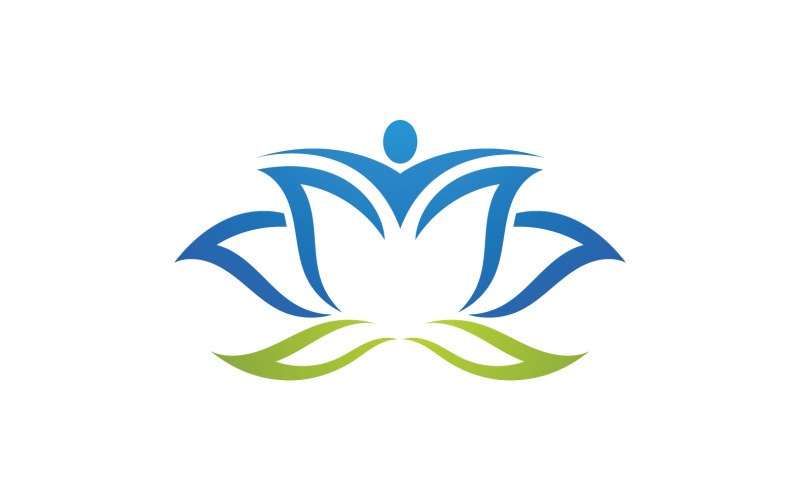 Flower lotus yoga symbol vector design company name v9 Logo Template