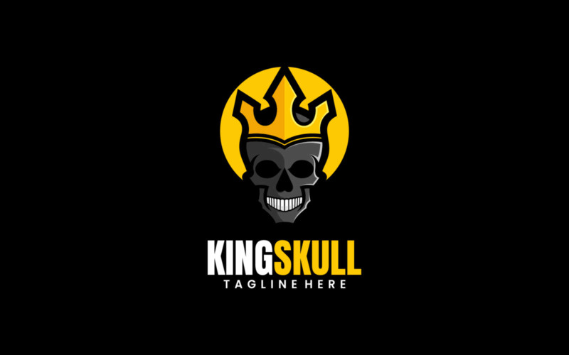 King Skull Simple Mascot Logo Style Logo Template