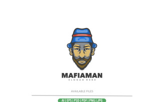 Mafia blue mascot logo template
