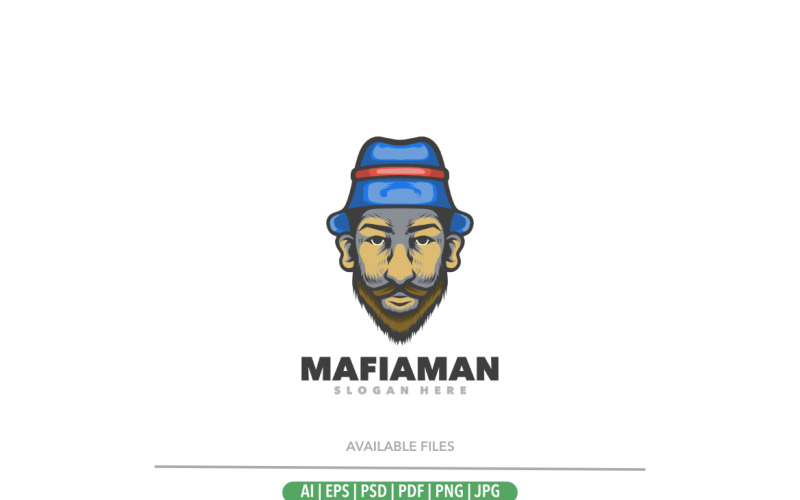 Mafia blue mascot logo template Logo Template