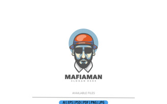 Mafia boss logo cute mascot