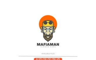 Mafia boss mascot logo template