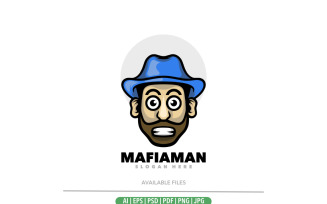 Mafia cute mascot logo template