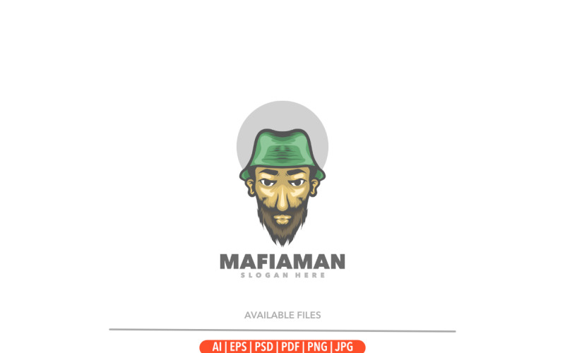 Mafia man cute mascot logo template Logo Template