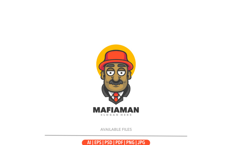 Boss mafia man cute logo template Logo Template