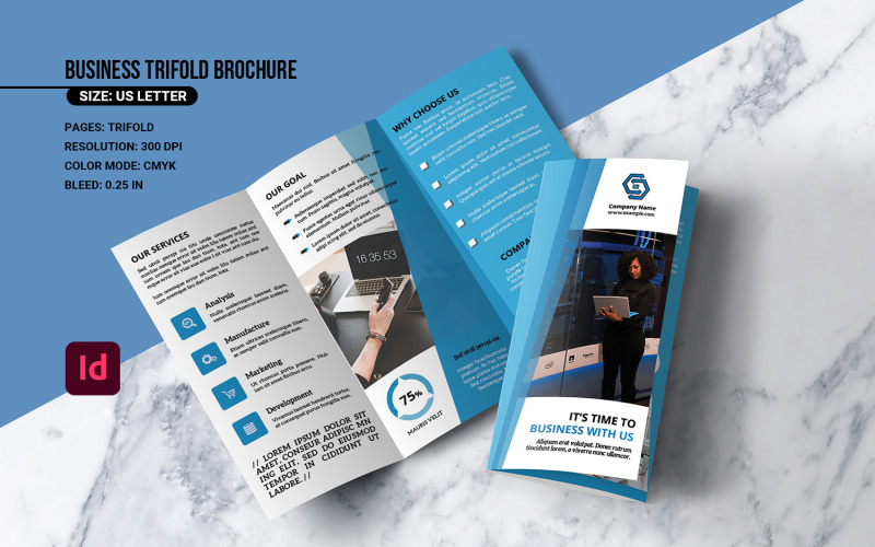 Business Brochure Trifold Adobe Indesign Template Corporate Identity