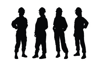 Female worker silhouette collection