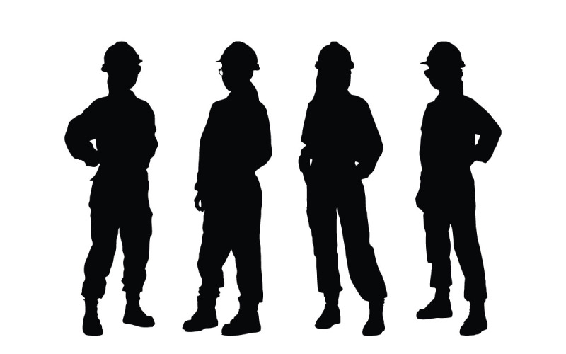 Female worker silhouette collection Illustration
