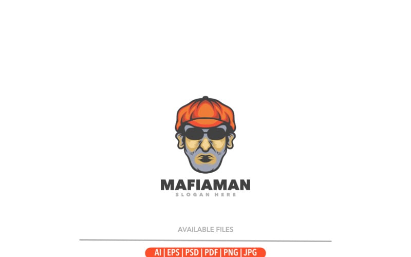 Mafia old man logo mascot Logo Template
