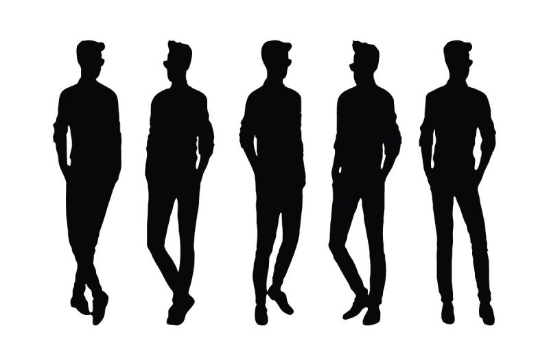 Male fashion model silhouette bundle Illustration