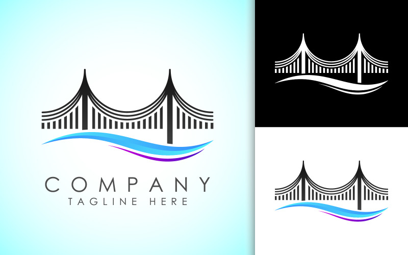 Creative abstract bridge logo design4 Logo Template