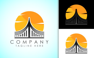 Creative abstract bridge logo design