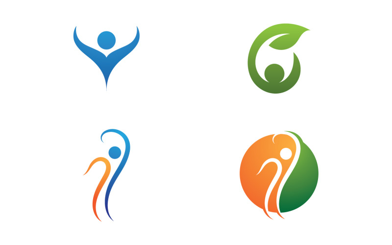 Human caracter health people logo vector v12 Logo Template