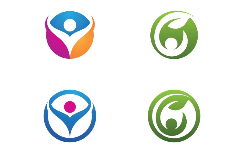 Human caracter health people logo vector v16 Logo Template
