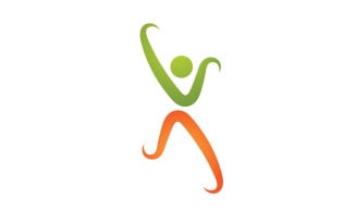 Human caracter health people logo vector v44