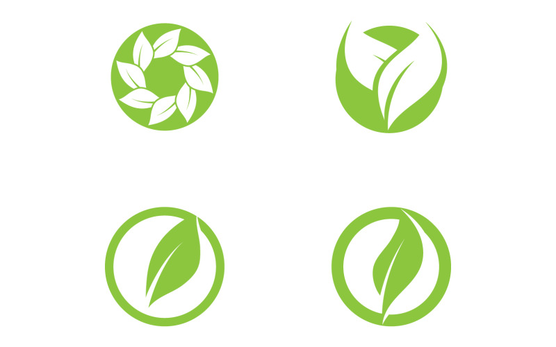 Leaf green tea nature fresh logo v56 Logo Template