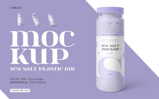 Sea Salt Plastic Jar Mockup Set