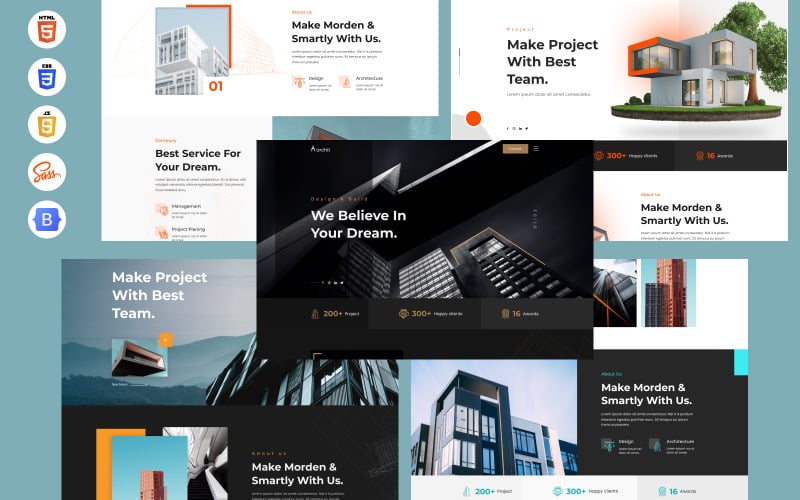 Archit - Architecture & Interior Landing Page HTML Template Landing Page Template
