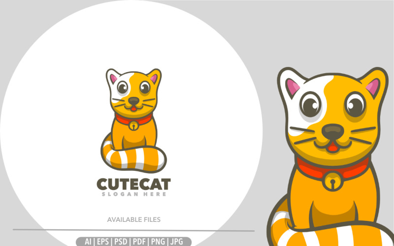 Cat cute animal cartoon logo Logo Template