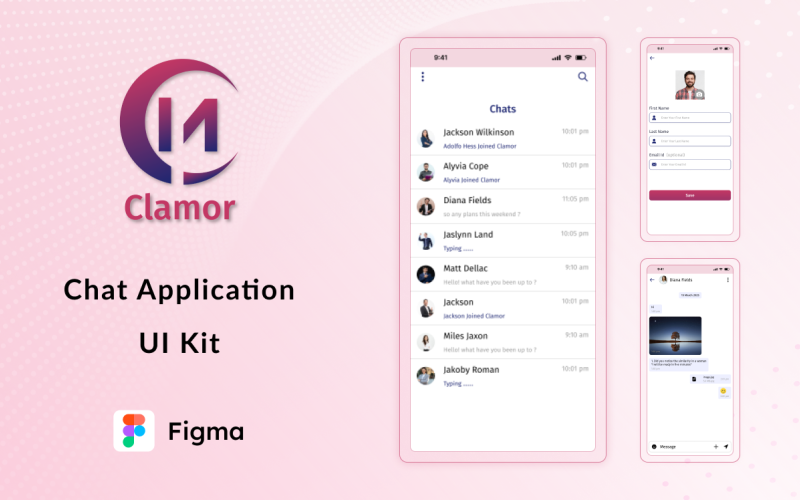 Clamor - Chat Application UI Kit UI Element