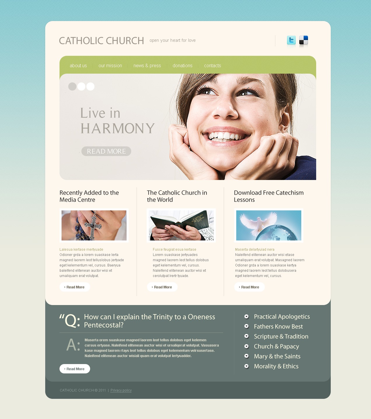 Catholic Church Website Template 32718