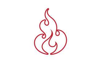 Flame fire hot burn logo vector v16