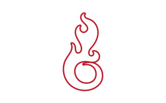 Flame fire hot burn logo vector v17