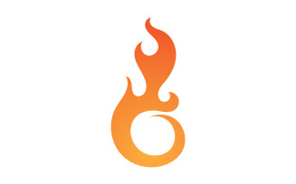 Flame fire hot burn logo vector v1