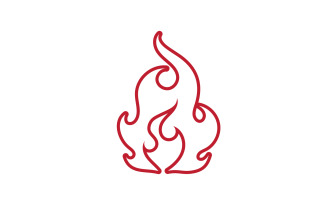 Flame fire hot burn logo vector v21
