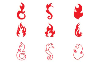 Flame fire hot burn logo vector v23
