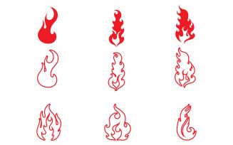 Flame fire hot burn logo vector v24