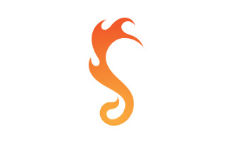 Flame fire hot burn logo vector v2