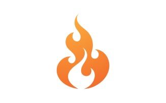 Flame fire hot burn logo vector v8