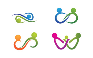Infinity people team group logo design for company v1