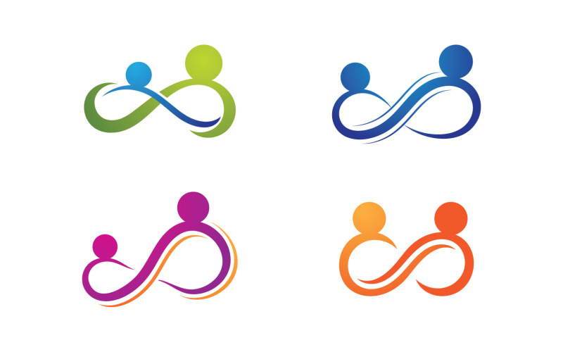 Infinity people team group logo design for company v2 Logo Template