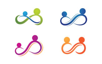 Infinity people team group logo design for company v2