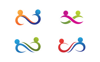Infinity people team group logo design for company v3