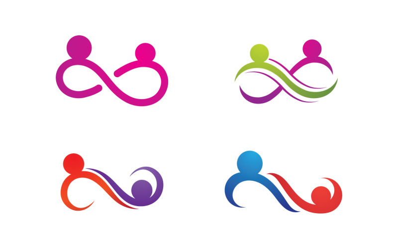 Infinity people team group logo design for company v4 Logo Template