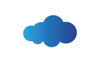 Blue cloud icon logo decoration and company design v15