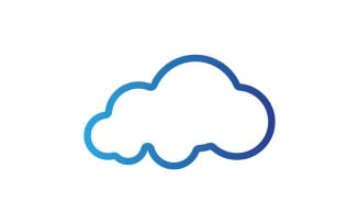 Blue cloud icon logo decoration and company design v16