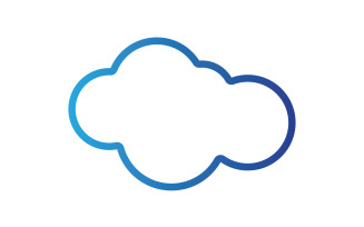 Blue cloud icon logo decoration and company design v23